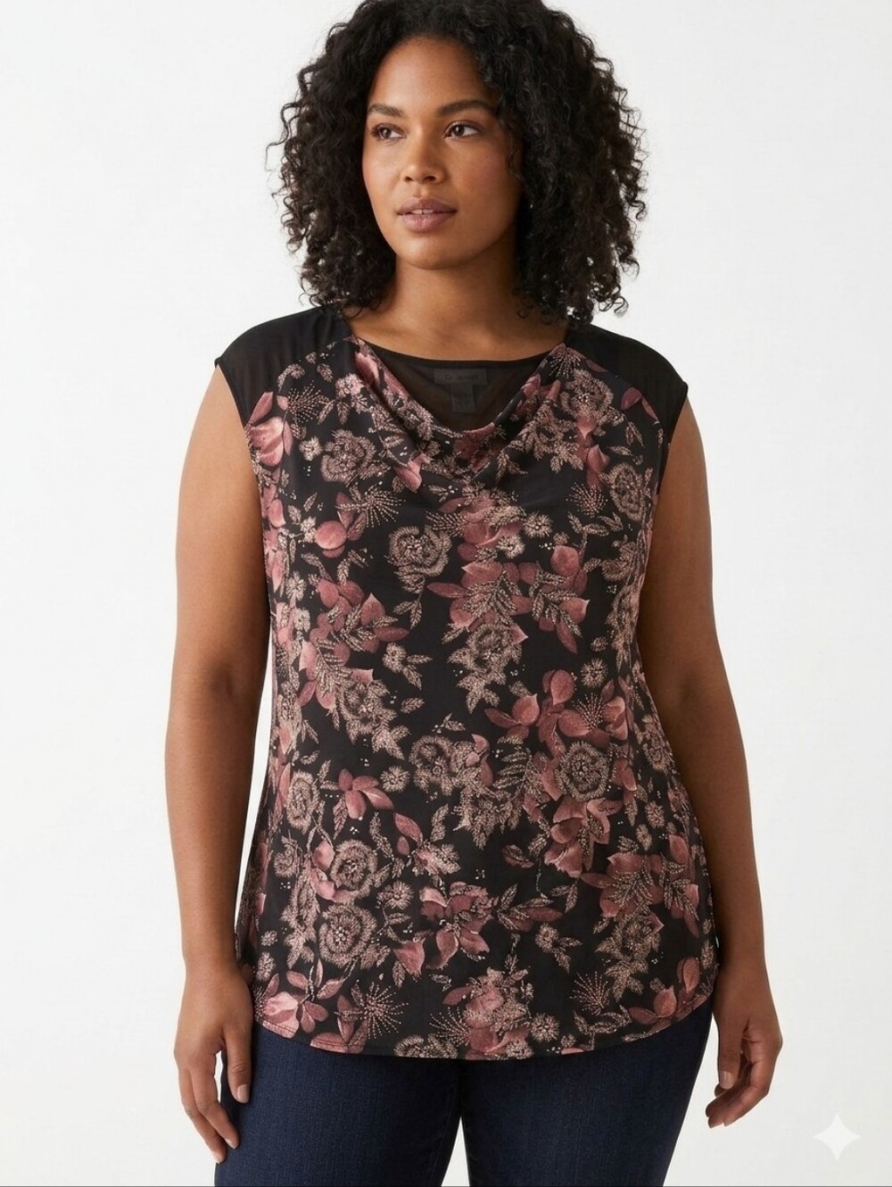NWT Roz & Ali Floral Cowl Neck Sleeveless